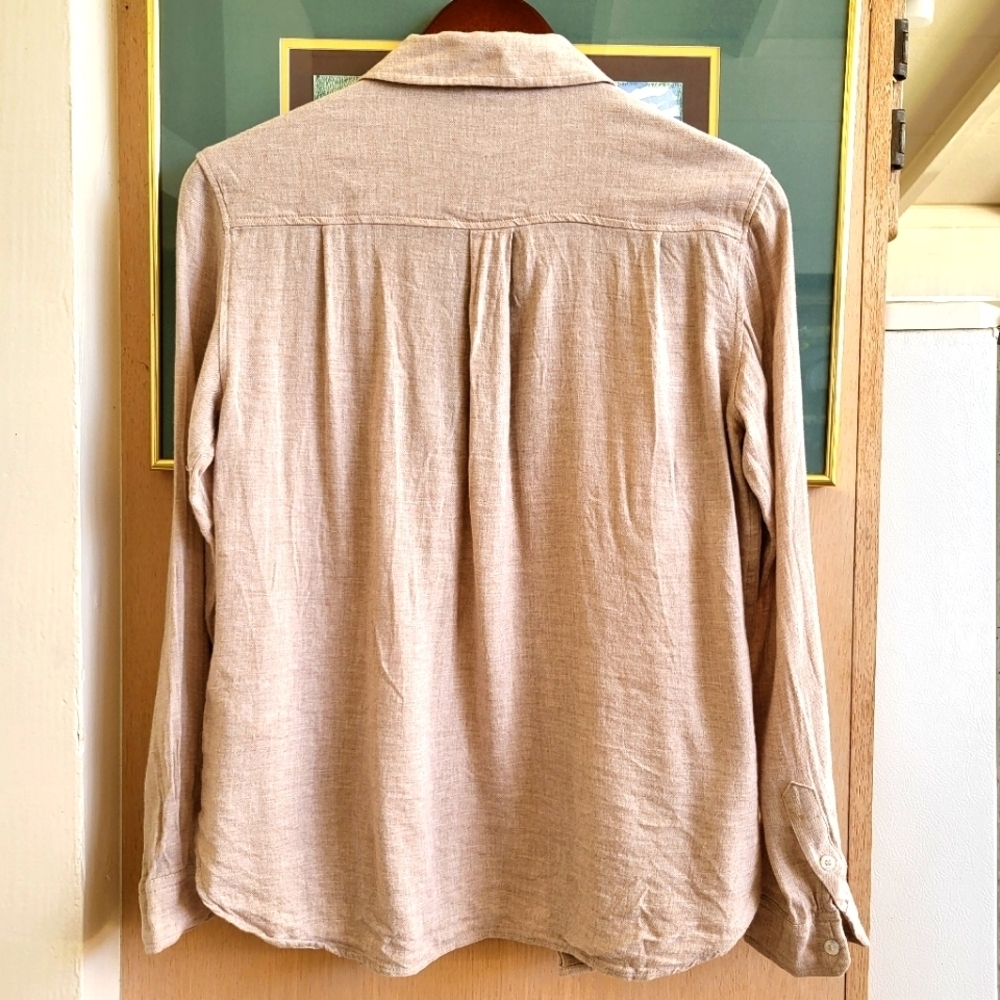 Reiss Arlo Beige Textured button up Shirt - Picture 3 of 7